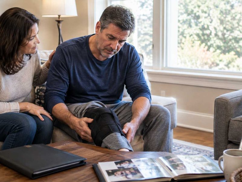 Injured adult receiving family support while recovering from non-economic damages in a personal injury claim.